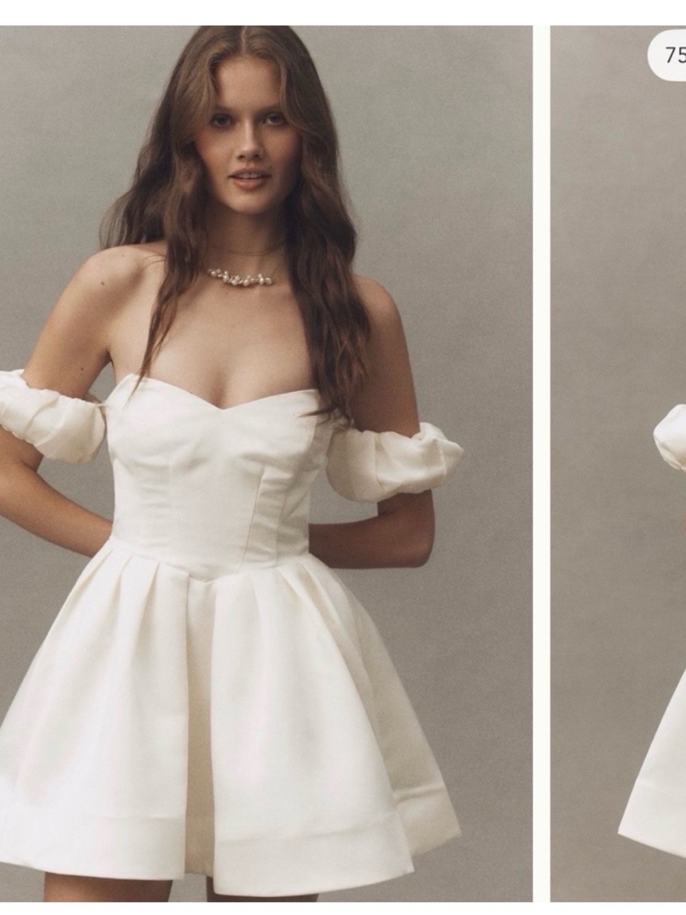BHLDN Off-Shoulder Fit & Flare Mini Dress
